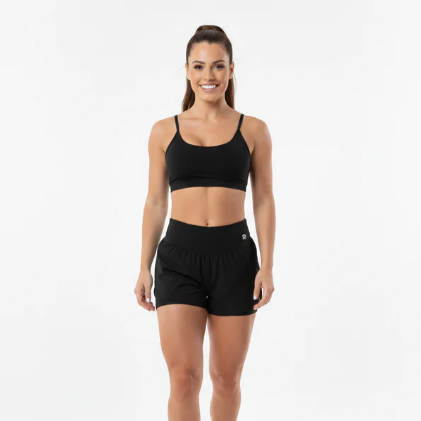 Kit 3 Conjunto Short Duplo + Top com Bojo Removível